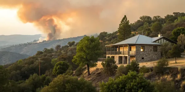 A house constructed using the required building permits for a wildfire zone.