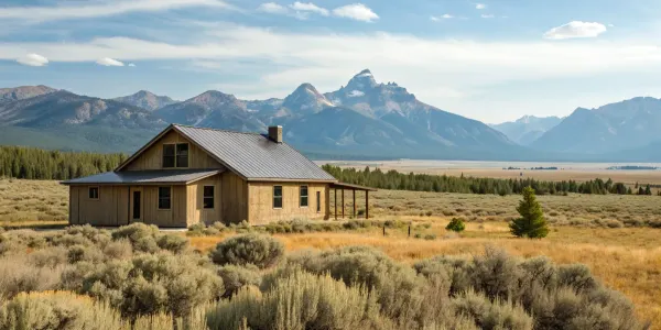 A home in Wyoming with a metal roof, a key building material for wildfire zones.