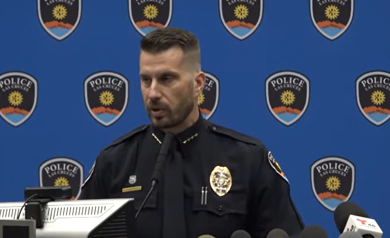 Police Chief Jeremy Story answers reporters’ questions after releasing video of the Oct. 9 officer-involved shooting in Las Cruces.