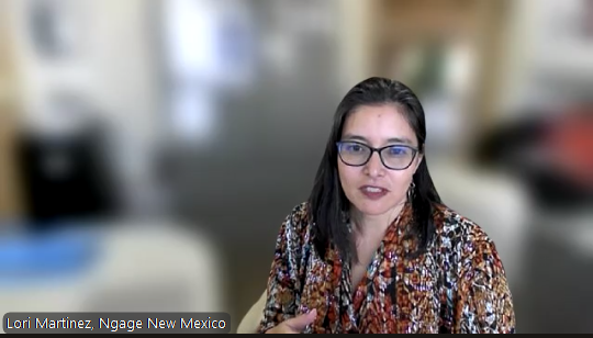 Lori Martinez, executive director of Ngage New Mexico, speaks during a webinar on the 2025 National Latino Family Report.