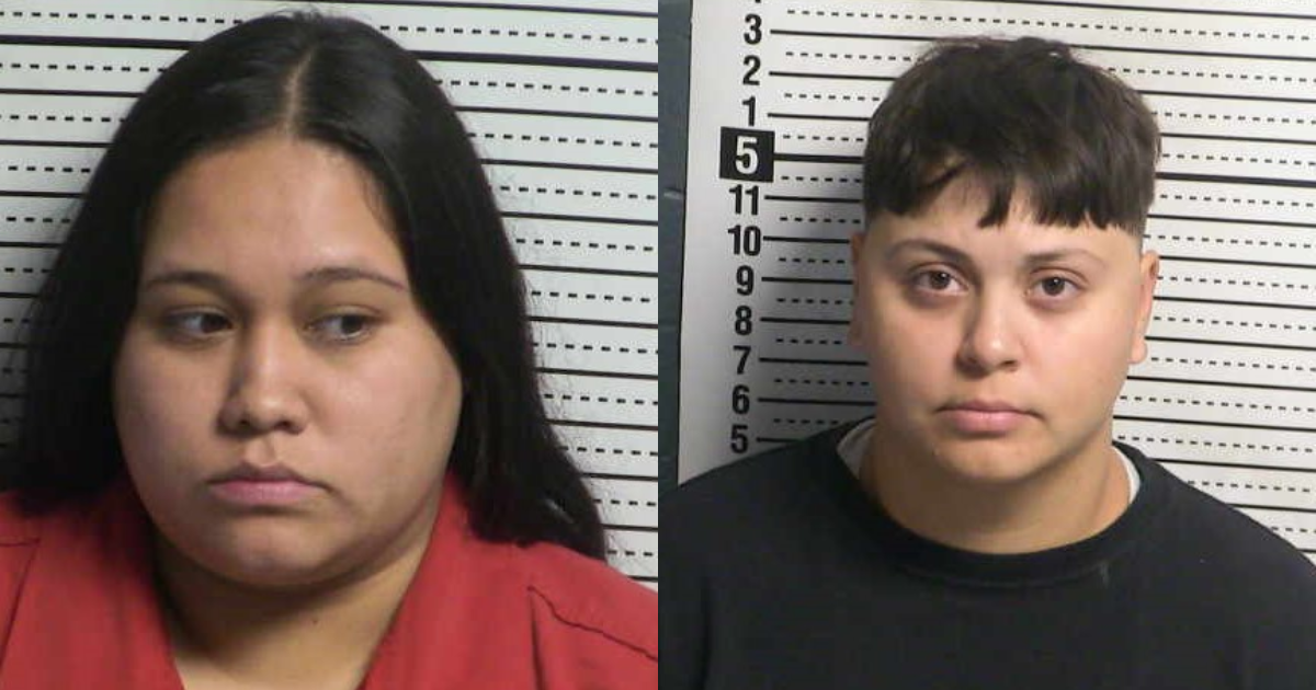 Booking photos of Maya Hidalgo, left, and Ariana Hidalgo, who are charged with child abandonment in Las Cruces.