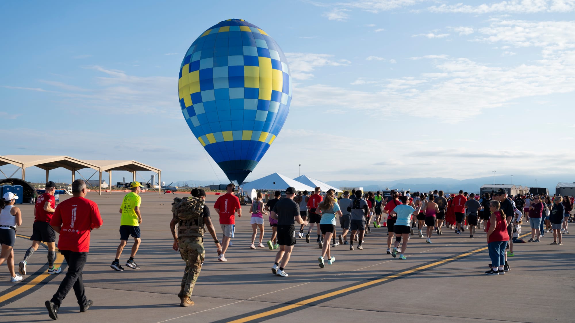Participants run along the flightline during a previous Ace of Races event at Holloman Air Force Base near Alamogordo.