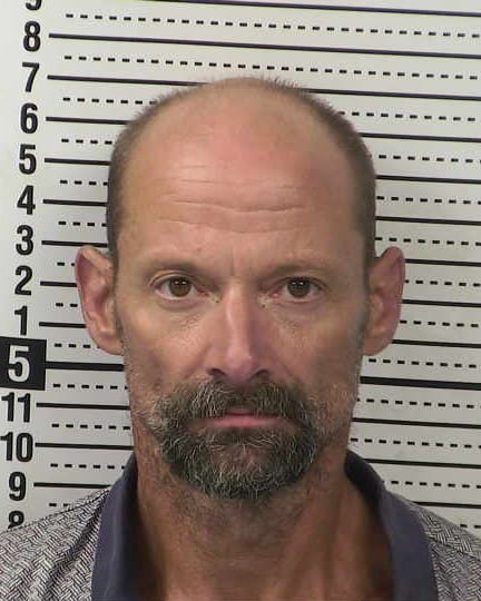 Booking photo of David J. Curtis, who is charged with possession of an explosive or incendiary device.