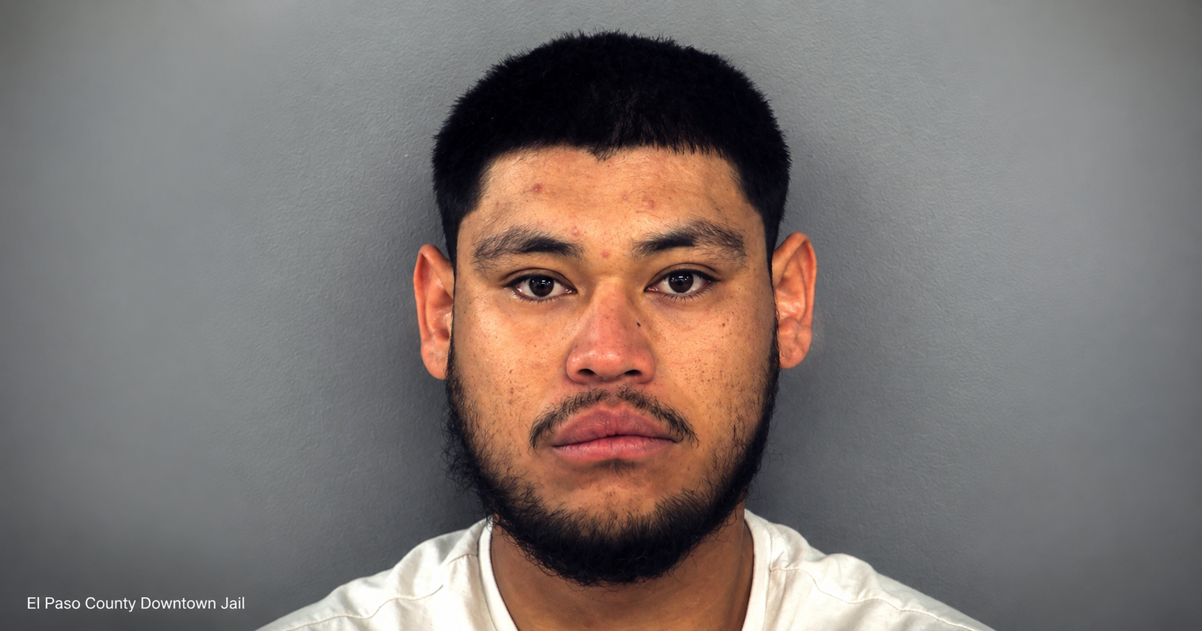 Booking photo of Jesus Angel Cortez at the El Paso County Downtown Jail.