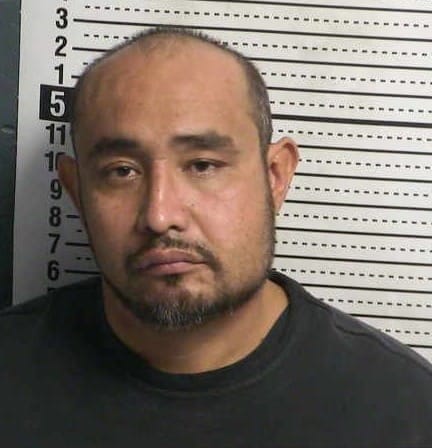 Booking photo of Juan Escobedo, 38, who is charged with robbery and two offenses related to a May 10 incident in Hatch.