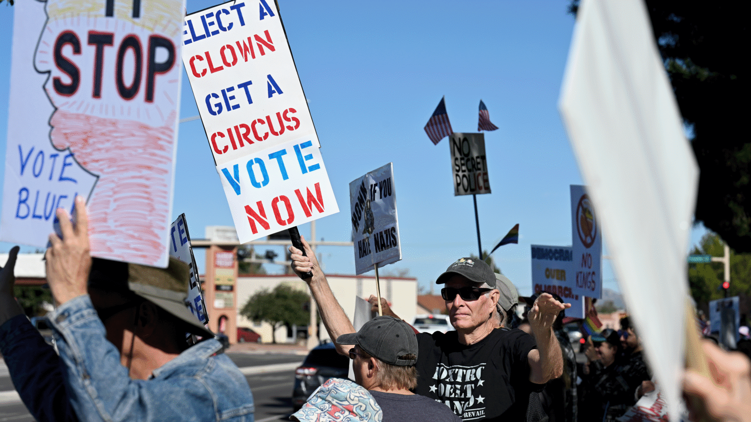 Santa Fe, Las Cruces No Kings events focus on early voting