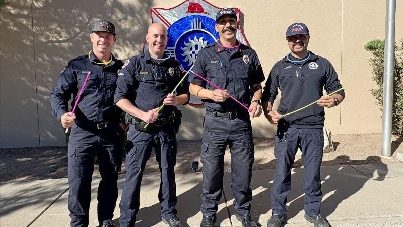 Las Cruces firefighters offering free glow necklaces for Halloween safety