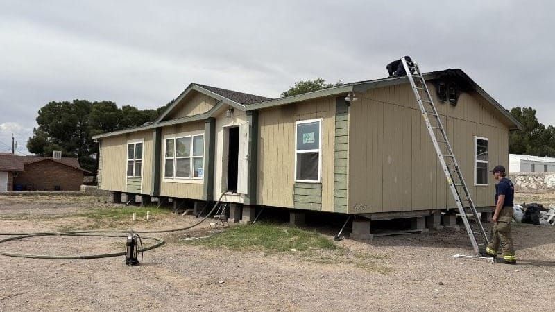 Fire damages mobile home on Calle Sosa