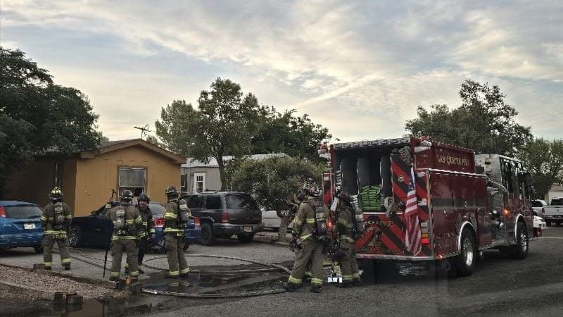 Fire damages mobile home on Jasper Drive
