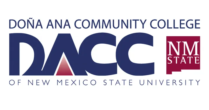 Doña Ana Community College logo with NM State branding.