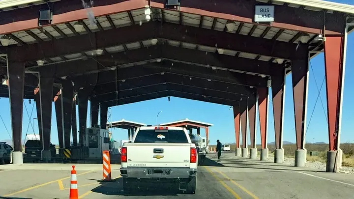 Vehicles pass through a U.S. Border Patrol checkpoint on Interstate 25 near Las Cruces.
