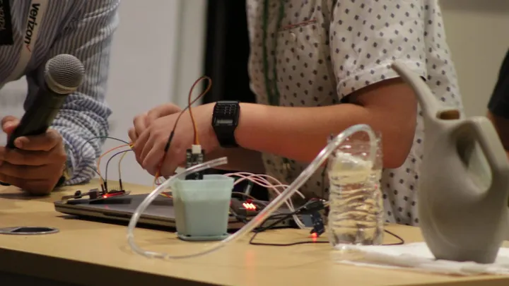 A student works with wires and electronic components during a STEM activity at New Mexico State University’s STEM Achievers summer camp.