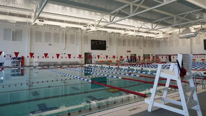 Indoor lap lanes at the Las Cruces Natatorium.
