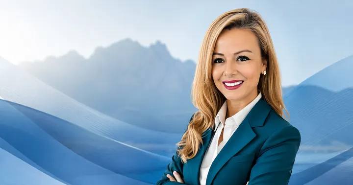 Vanessa Ordoñez smiles in a campaign portrait against a blue Organ Mountain News-style background.