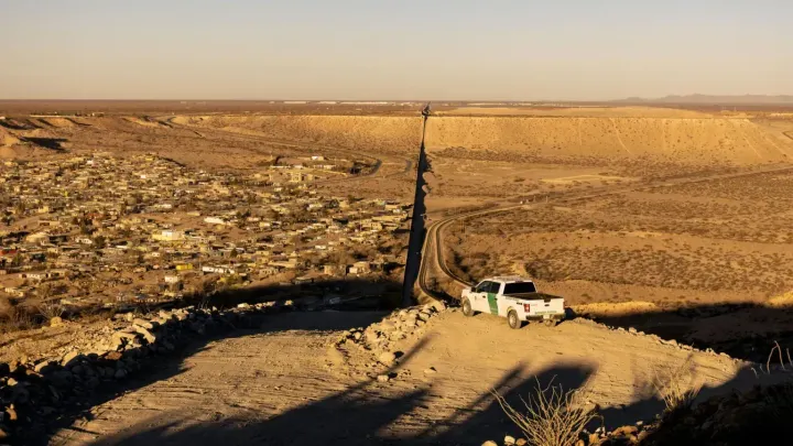 U.S. Customs and Border Protection agents guard the border on Mount Cristo Rey near Sunland Park and Ciudad Juárez.