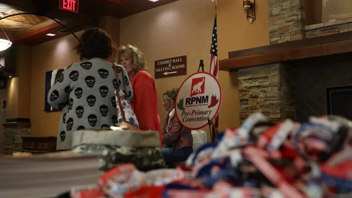 Republicans gather at the New Mexico Republican Party pre-primary convention in Ruidoso in March 2026.
