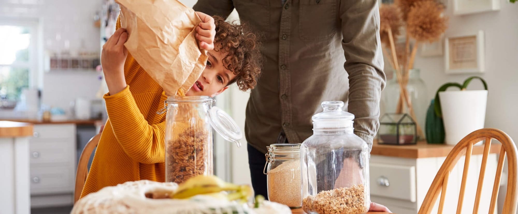 stocking up in glass jars