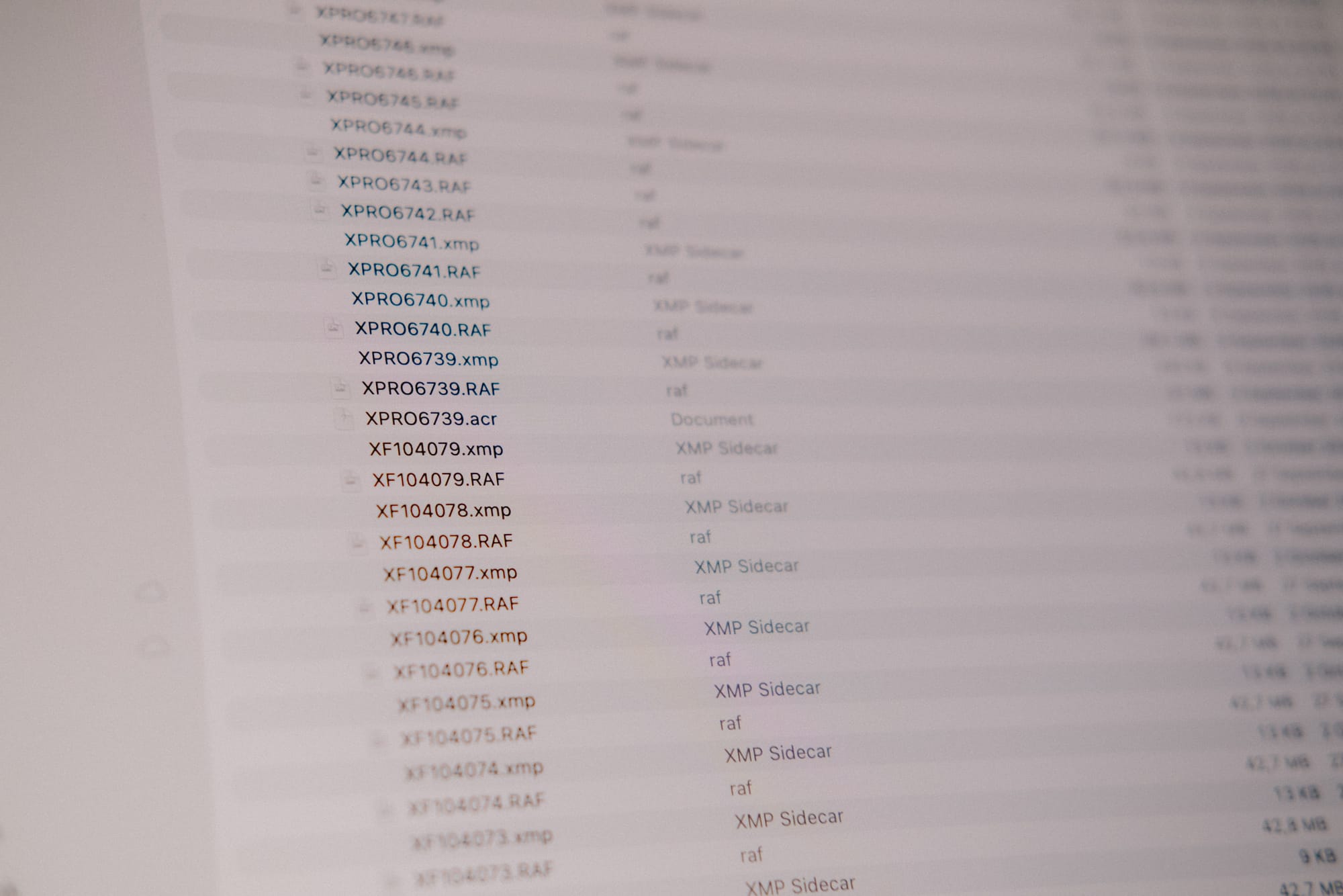 Camera filenames with XPRO prefix inside a Lightroom RAW folder