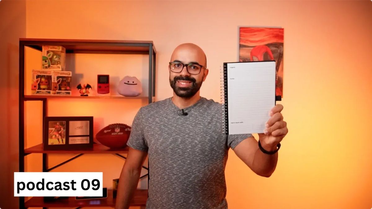 Tiago holding his notebook in the left hand. He uses this for checklist.