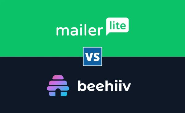 MailerLite logo and beehiiv logo featured image.