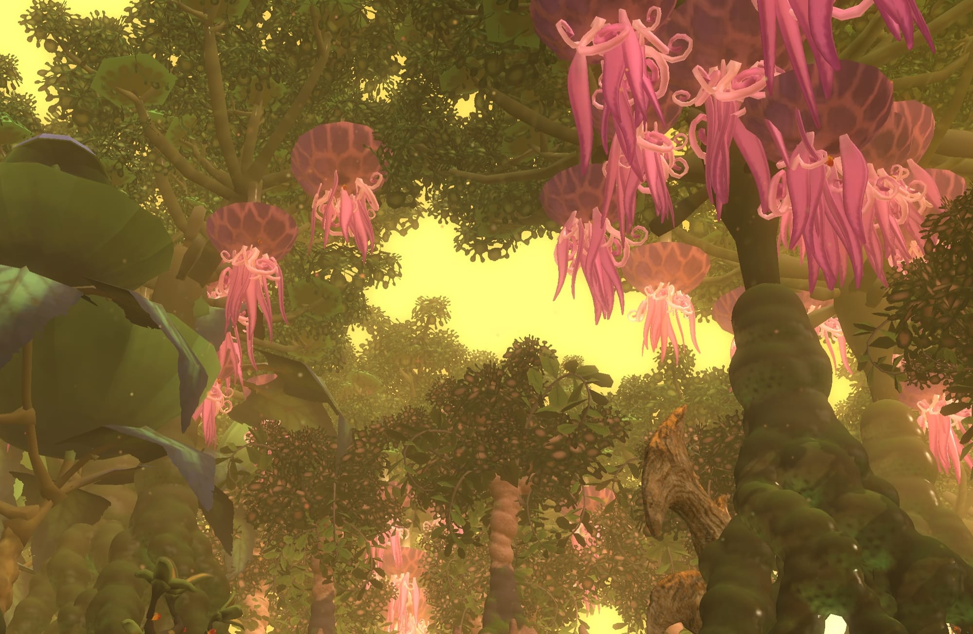 A Spore mod screenshot shows a forest environment.