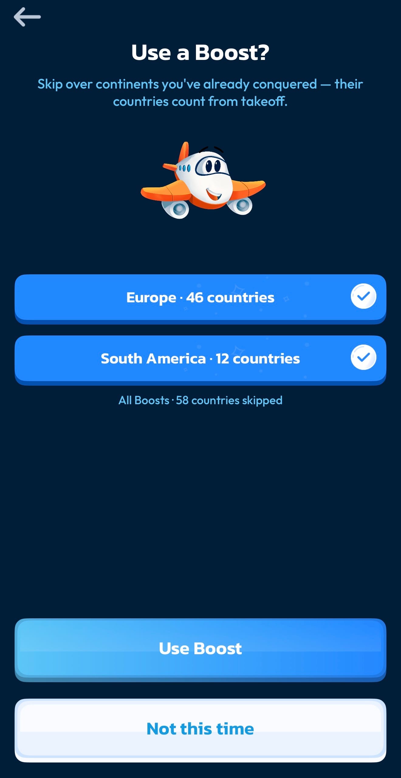 Boosts screen