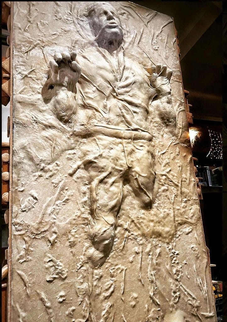 It took a month for One House Bakery in Benicia, Calif., to create a 6-foot Han Solo out of bread dough.