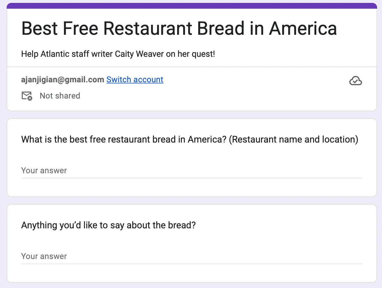 Friday (Restaurant) Bread Basket 11/14/25