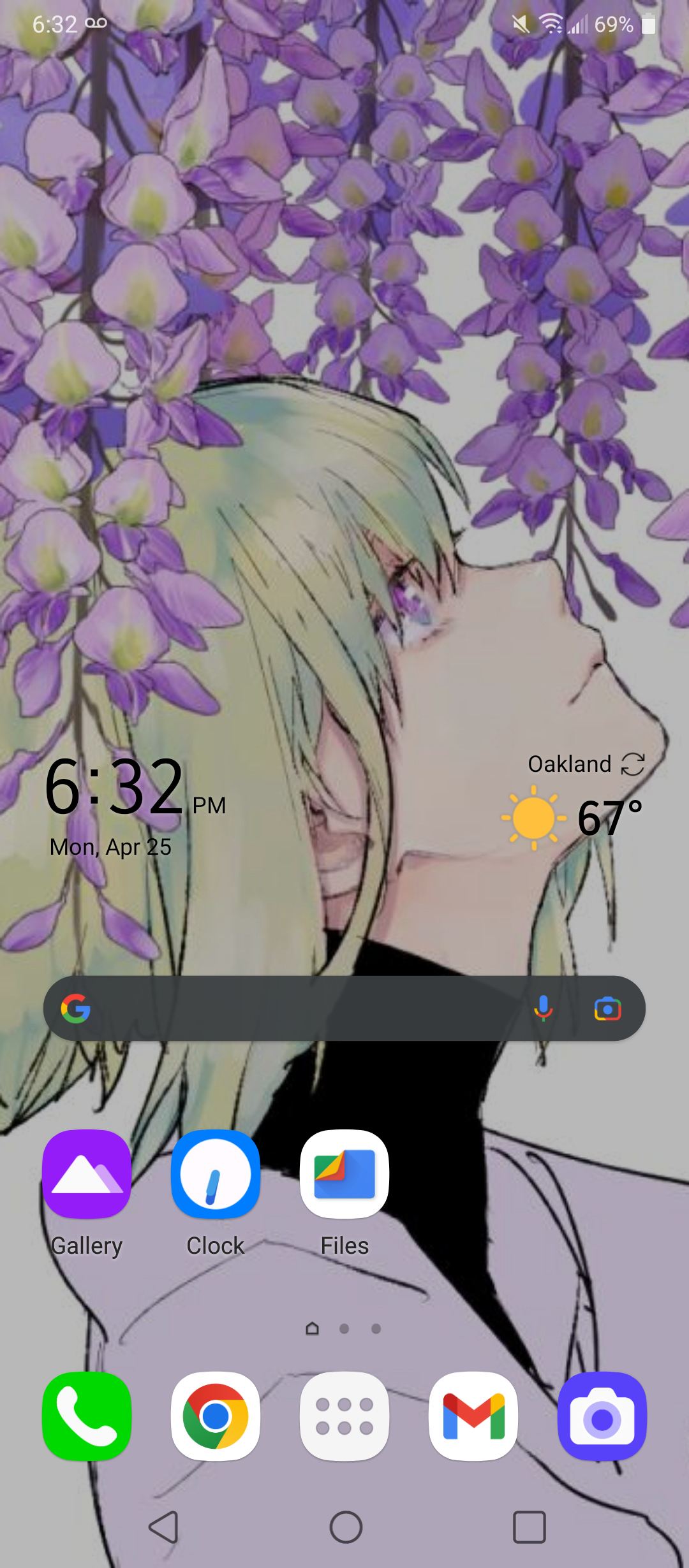 Home screen on my Android phone, with slightly less clutter.