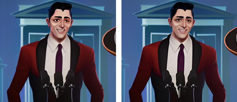Before and after using the model.