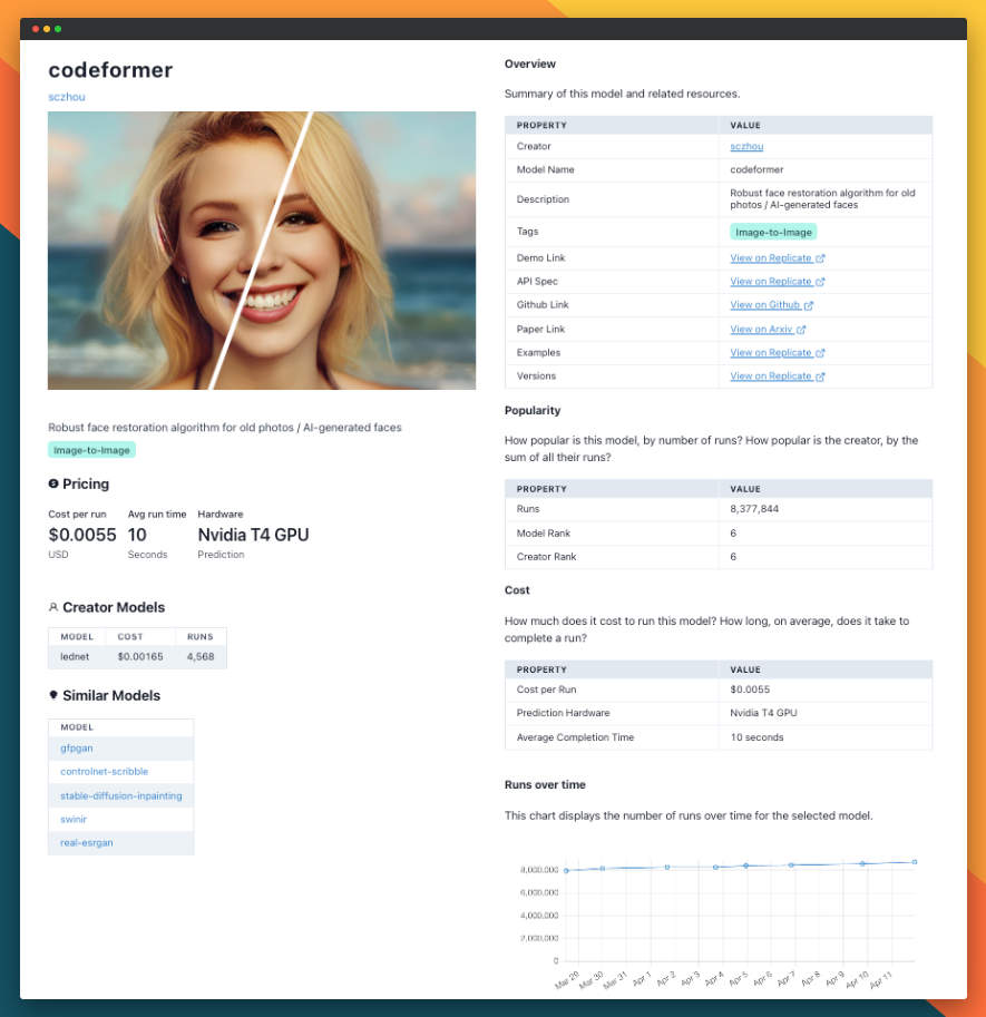 Screenshot of Replicate Codex