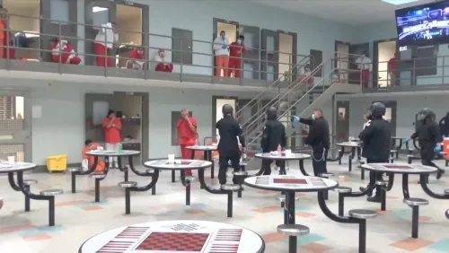 GEO Group's Correctional Emergency Response Team entered and deployed chemical weapons in the 3C Unit on June 12, 2020, at the Adelanto ICE Processing Center. Credit: The GEO Group, Inc.