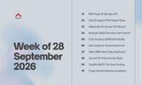 Cover graphic for Africa Investor Review's The Weekly Brief displaying "Week of 28 September 2026" alongside the official logo. The right panel outlines ten featured market transactions. 