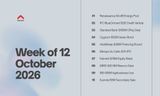 Review of Week of 12 October 2026