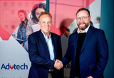 ADvTECH Group CEO Geoff Whyte (left) and MathU CEO & Founder WA Burger (right) mark ADvTECH’s acquisition of a 25% equity stake in South African EdTech firm MathU.