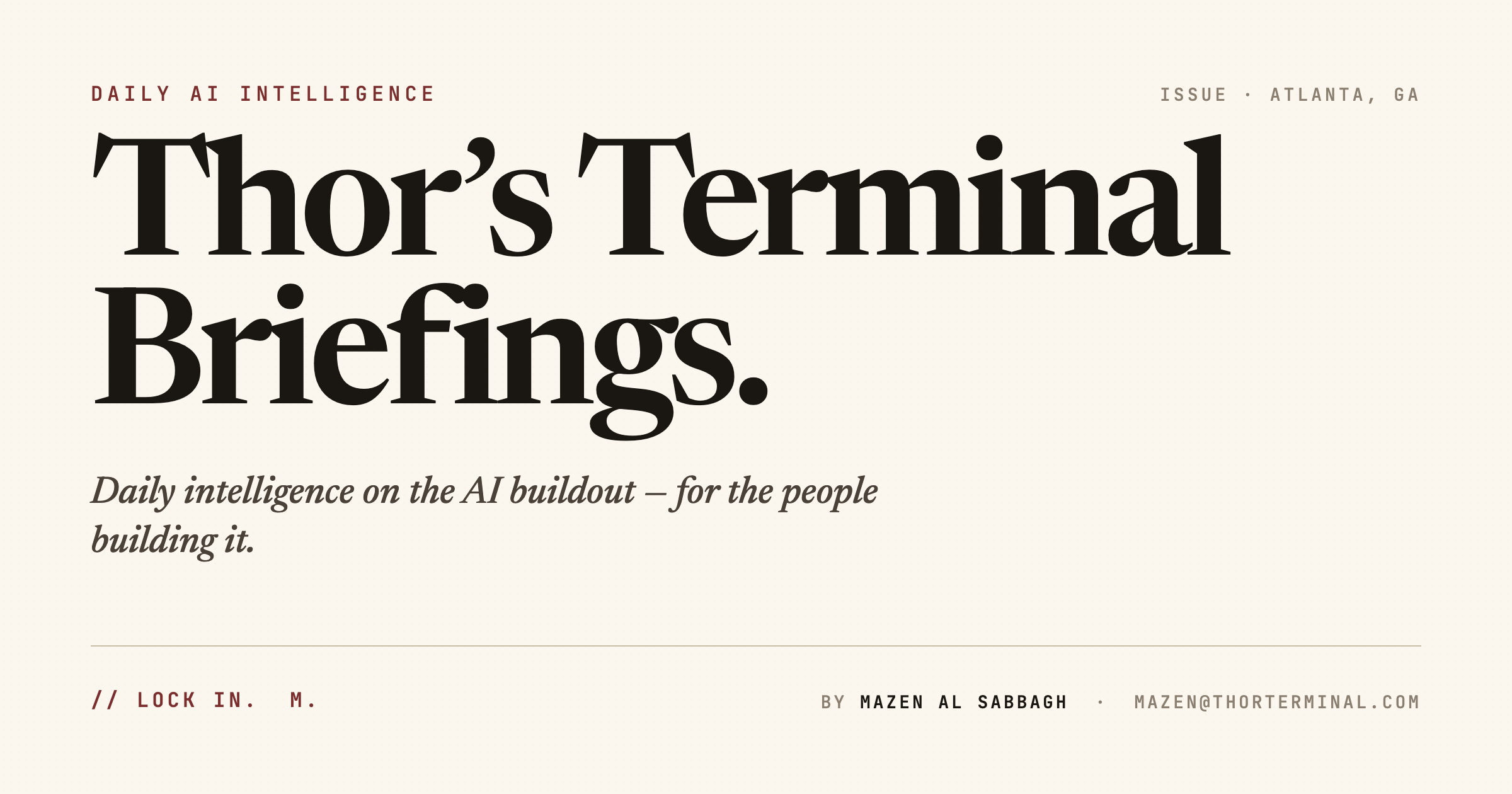 Thor’s Terminal Briefings
