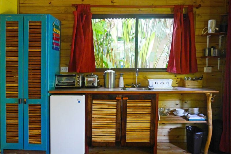 A Bungalow Kitchen at Bodhi Surf + Yoga