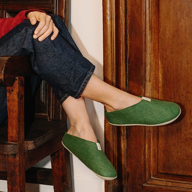 Mels Bottle Green Baabuk Slippers