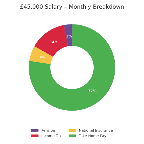 £45,000 salary donut chart