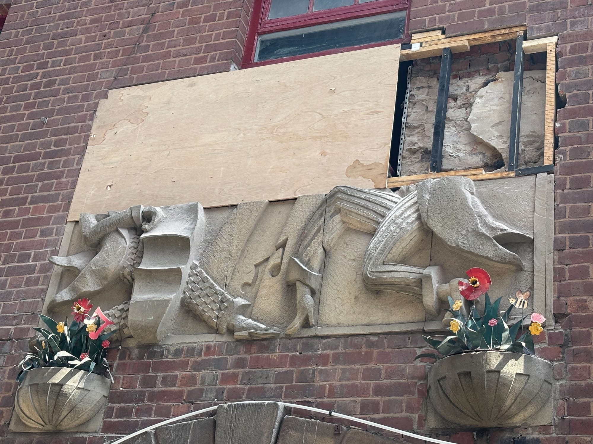 ‘Cultural Vandalism’ leaves half an artwork on the side of the Leadmill building