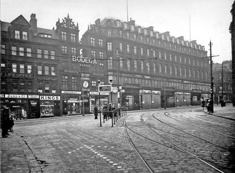 High Street, Sheffield UK - 1920. Every building in the photo was lost to  bombing in the Blitz: Lost_Architecture