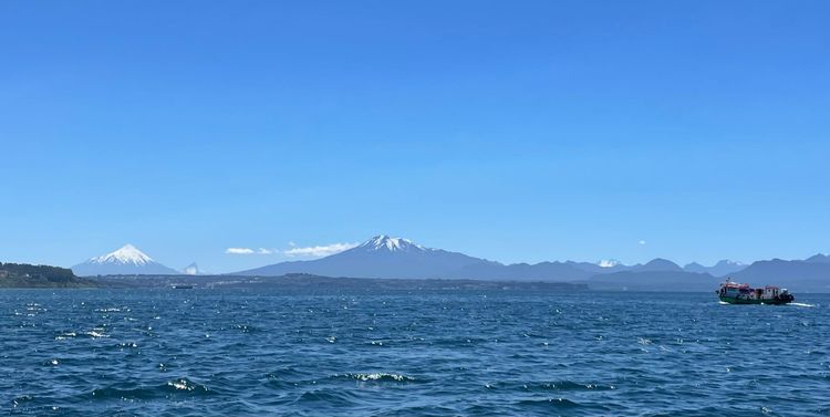 Departing Puerto Montt, Chile January 25, 2005 (Osorno Volcano Left, Calbuco Volcano, Center)