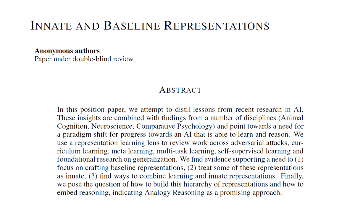 Innate and Baseline Representations - ICLR 2020 submission