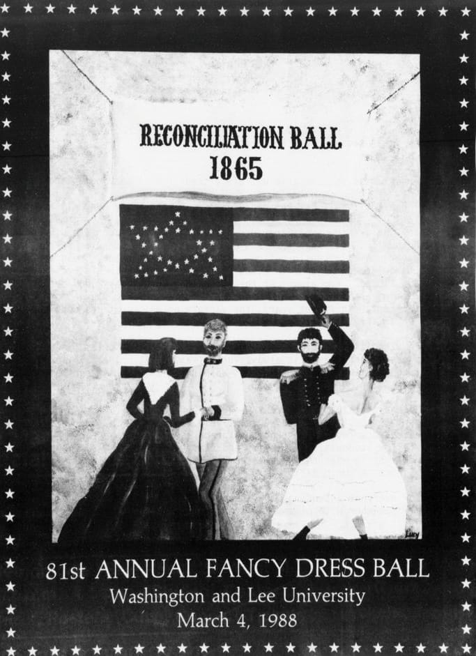 Poster for the 81st Annual Fancy Dress Ball, Washington and Lee University, March 4, 1988.