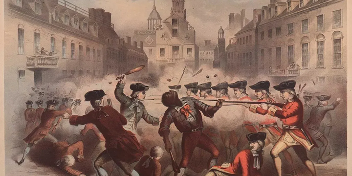 Painting of the Boston Massacre before the American Revolution