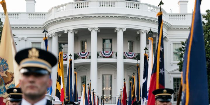 Troops at the White House.