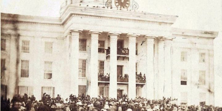 Jefferson Davis's inauguration as prescient on the steps of the Alabama capitol.
