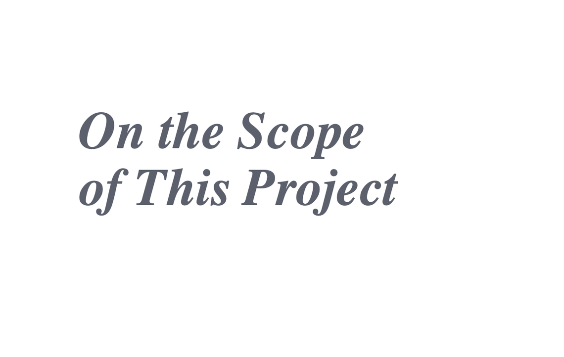 On the Scope of This Project