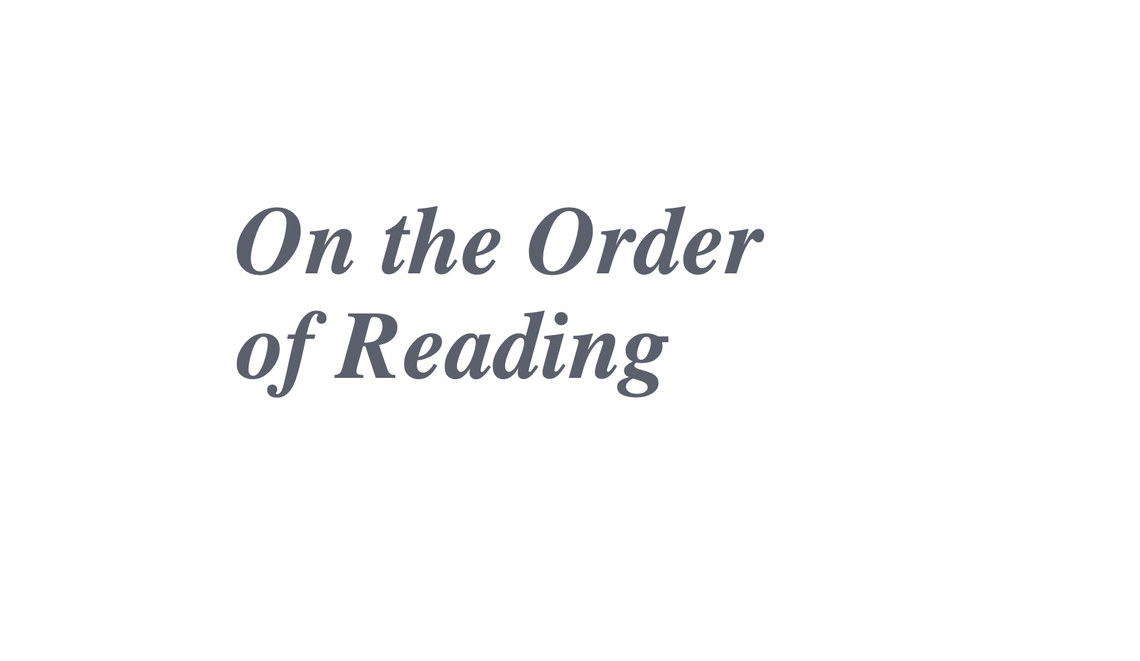 On the Order of Reading