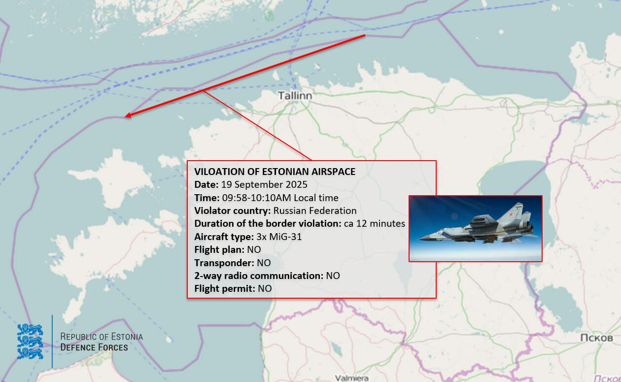 Estonia releases flight path of Russian jets that violated its airspace |  News | ERR
